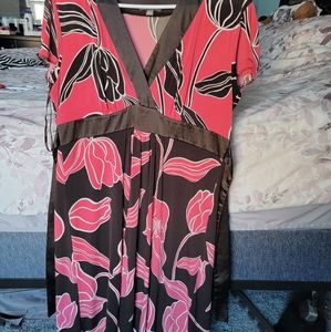 Apt.9 pink and brown flower dress